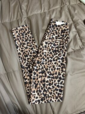 aerie Leopard Print Leggings in Tan, Black, Cream